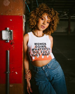 Women Doing Whatever Flame Crop Tank